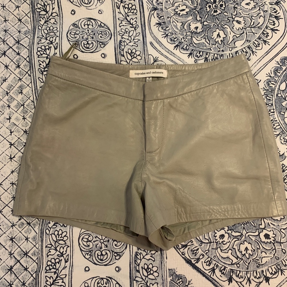 Cupcakes and Cashmere grey leather shorts